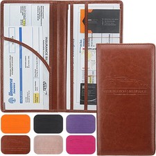 LumiMokki Premium Car Registration  Insurance Card Holder with Magnetic Shut, V