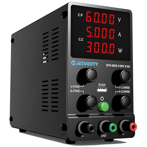 DC Power Supply Variable, 0-60V 0-5A Adjustable Switching DC Regulated Bench