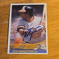 Signed Vintage 1984 Donruss Card #610 KEN SINGLETON Orioles Autograph