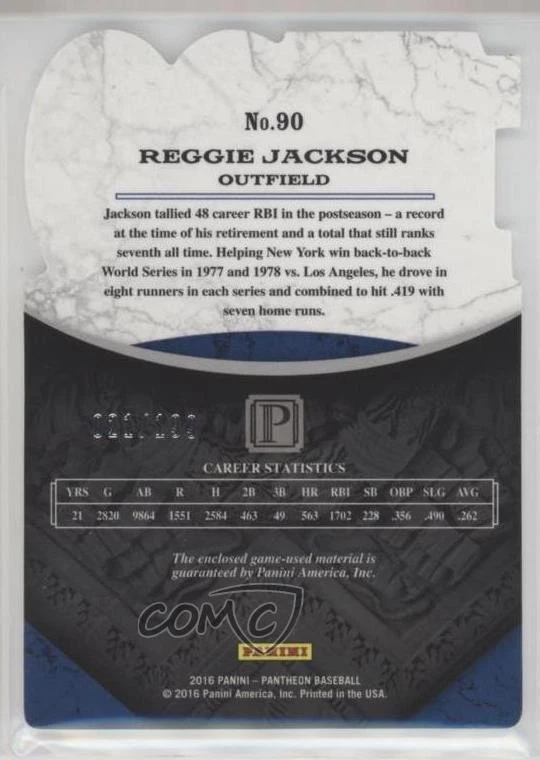 2016 Panini Pantheon 1500 RBI Guilds /199 Reggie Jackson #90 HOF - Image 2 of 2