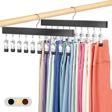 Legging Organizer for Closet 2 Pack, Pants Hangers with Clips Holds 20 Leggin...
