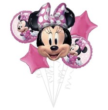 Nuevo ramo globo cumpleaños Minnie Mouse 5 piezas decoración fiesta papel aluminio