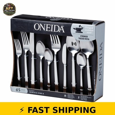 Oneida Reverso 45-Piece Stainless Steel Flatware Set for 8 WAL