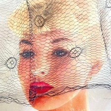 Vintage Veil 14  x20  Navy Blue Birdcage Net Hat Trim Millinery Fascinator  