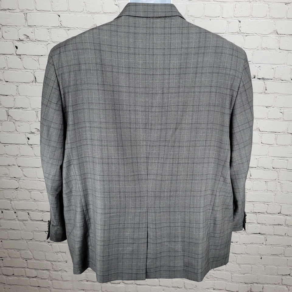 Abrigo Deportivo Blazer Joseph Abboud Guabello Gris 100% Lana Cuadros Hecho en EE. UU. Talla 46S Foto 2 de 4