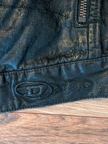 NWT Diesel x Damiano David D-Glory Coated Denim Moto Jacket Mens Black - S - Picture 11 of 20