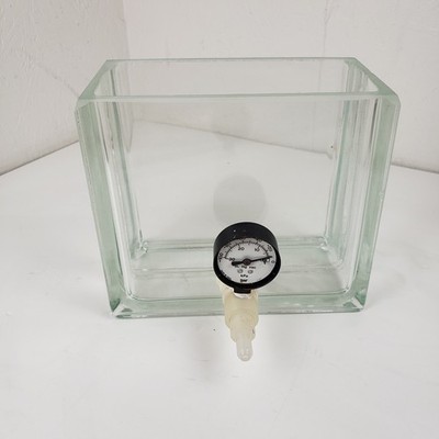 TLC Chromatography Chamber with Pressure Gauge Square Glass Developing Tank