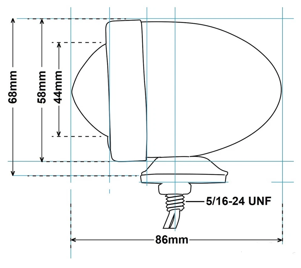 Marcador de bala cromado transparente/blanco luz lateral vástago corto motocicleta/triciclo - Imagen 3 de 3