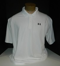 UNDER ARMOUR MEN'S SHORT SLEEVE POLO SHIRT SIZE XXL POLYESTER WHITE