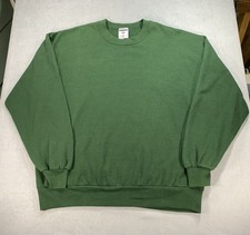 Vintage 90s Jerzees Green Blank NuBlend Crew Neck Sweatshirt Mens XL USA Made