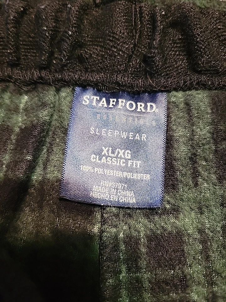 Pijama Stafford Ropa de dormir Polar Pantalones de salón Para hombres Talla XL Verde A Cuadros Acogedor  Foto 2 de 4