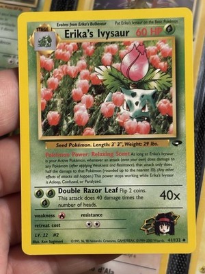 Erika s Ivysaur 41/132 Set Gym Challenge Karte Pokemon Englisch Gut Bespielt
