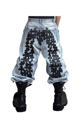 パンツ Chrome Hearts x evisu scam collab denim EVISU x Chrome Hearts Collaboration Denim Pants Jeans Seagull Men