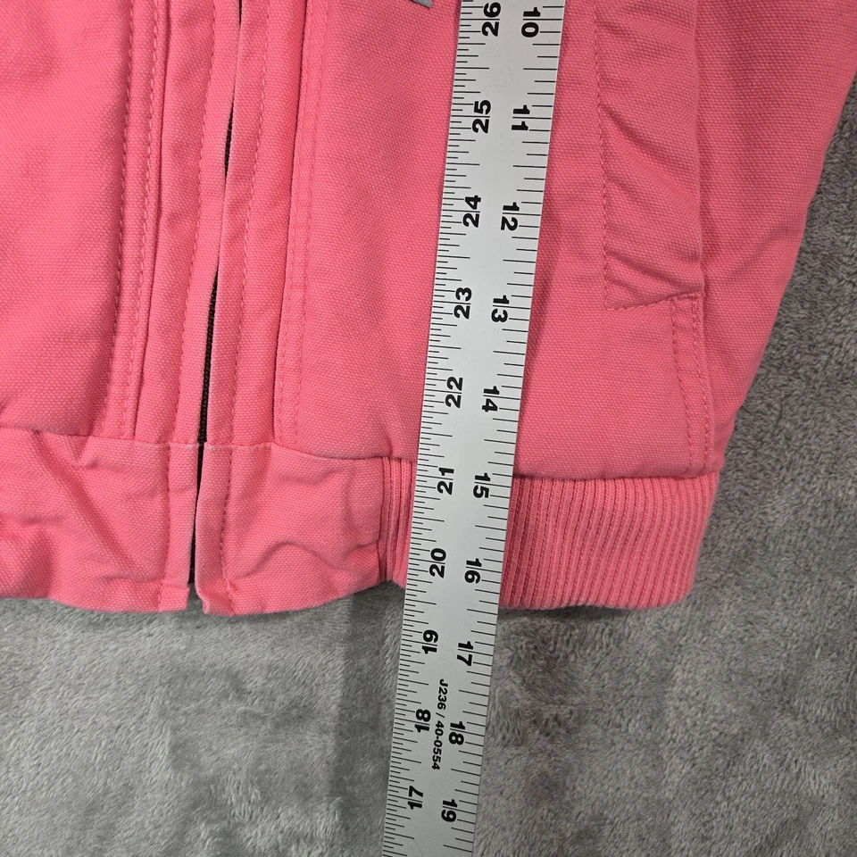 Carhartt Jacket Girl 4T Pink Canvas Fleece Lined Workwear Outdoor Hiking Camping - Image 3 of 4