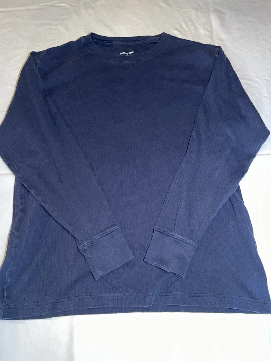 Sweat Vintage Lands' End Années 90 - Bleu Taille M - Unisexe USA