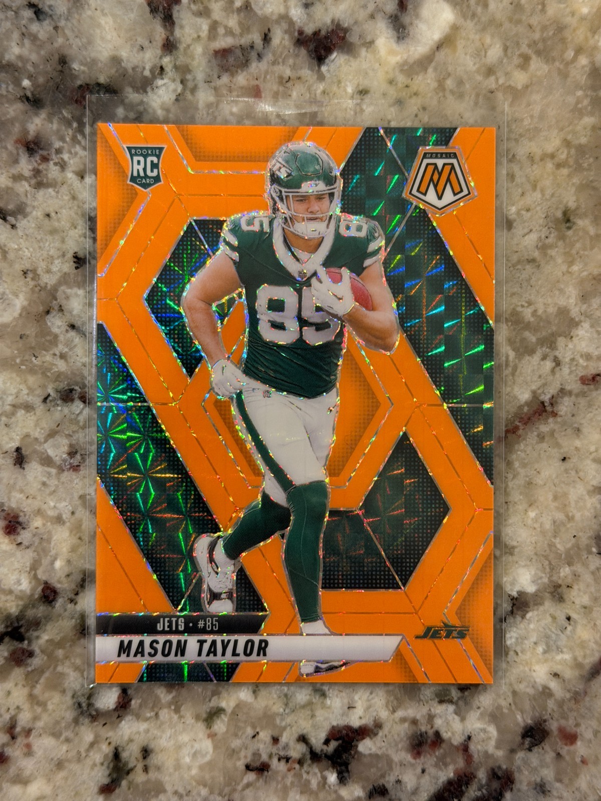2025 Panini Mosaic Mason Taylor #324 Orange Fluorescent /25 Rookie NY Jets