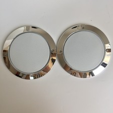 4" Speaker Covers Grill For Car Audio DJ PA Speaker Chrome ABS Frame White Mesh
