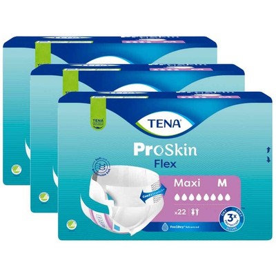 TENA Flex Maxi M / Medium - 3 Packungen / 3 x 22 = 66 Stück (1 Karton)