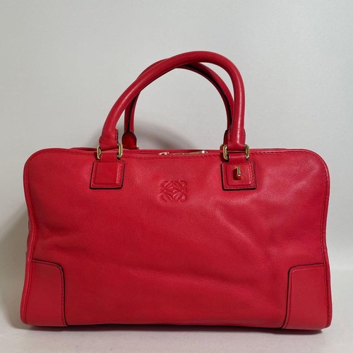 Loewe Amazona 36 Handbag Red Leather Anagram with Clochette