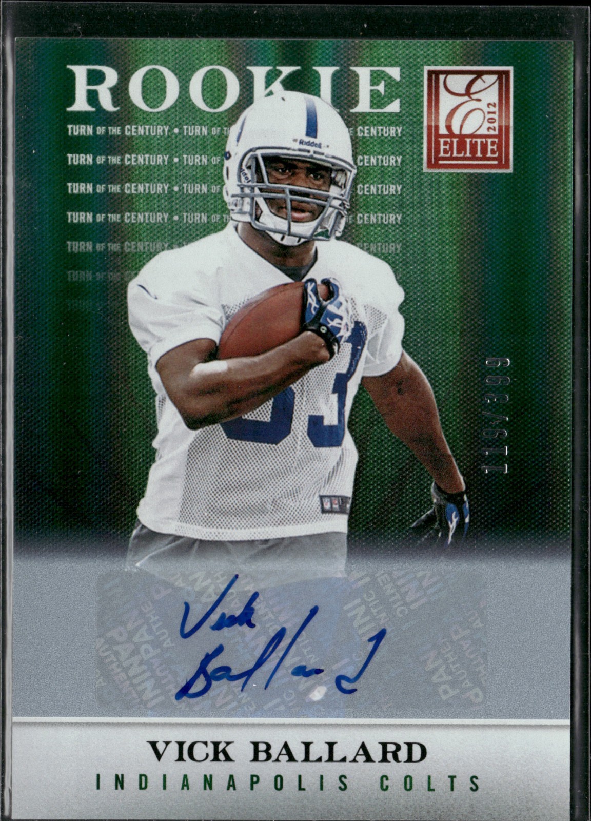 Vick Ballard Panini Elite #179 Turn of the Century Autograph
