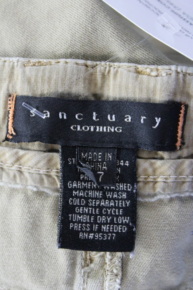 Sanctuary Womens Cotton Zip Button Lined Shorts Tan Size EUR 27 - Image 4 of 4