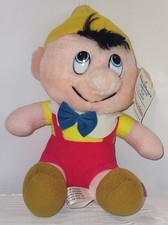 Vintage 1980's Walt Disney Pinocchio 7 Inch Plush Toy Made In Taiwan with Tag