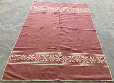 Vintage Traditionell Handgeknüpft Geometrisch Flachgewebe Kelim Boden Teppich 216x151 cm