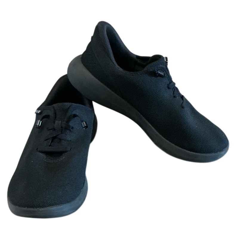 Zapatilla deportiva Kizik Madrid tejida ecológica W 10,5 ancho M 8,5 cómoda para caminar ropa de trabajo negra