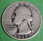 1935-P Washington Silver Quarter-Fine Plus* with Free Shipping