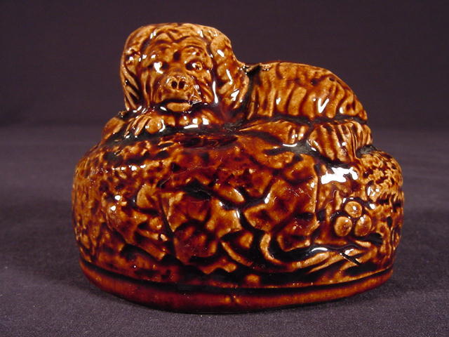 Yellow Ware Rockingham Dogs RARE 1800s RECLINING DOG BANK ROCKINGHAM YELLOW WARE MINT | eBay