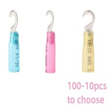 Heat Shrink Electrical Wire Connectors 10-22 Hook Crimp Terminals 50/100X