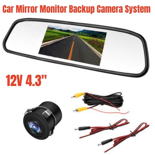 4.3" 1080P 12V Rearview Mirror Car Mirror Monitor Backup Camera System US STOCK - Picture 1 of 10