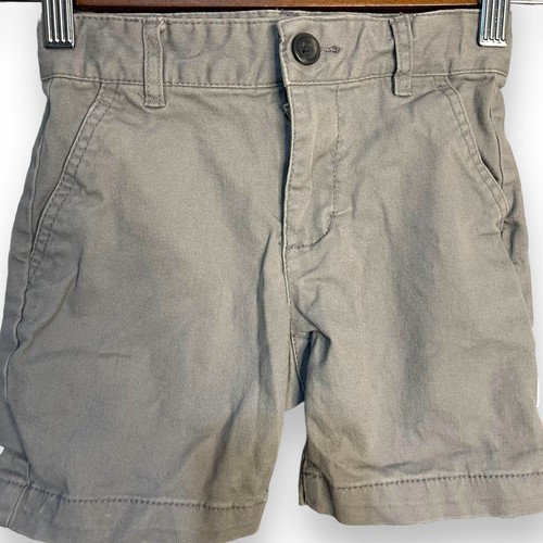 Old Navy Khaki Shorts Boy's Size 5 Gray Pockets Casual School Chino Uniform Zip - Picture 2 of 10