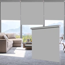 LUCKUP Roller Shade Blind 100% Blackout Waterproof 28x79 Grey Thermal UV Prot