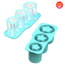 Silicone Blue Star Ice Tray for Stanley 30 & 40oz Tumblers &ndash; 3-Size Mold Set