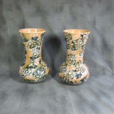 Pair Quinn Lowrey "CL" Ceramic Pottery Vases, 7 1/4"