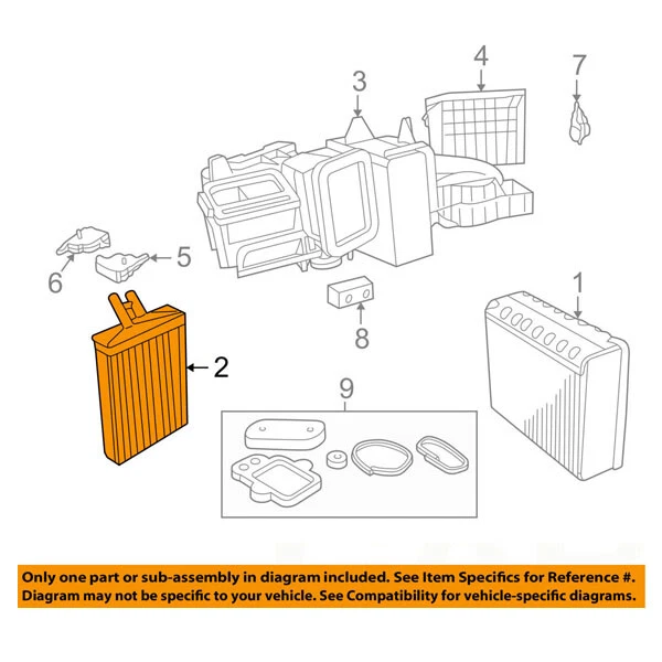 Para 93-04 Concorde, 300M, Intrepid, Vision Front HVAC Heater Core Alumínio - Imagem 4 de 4