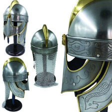 Medieval Viking Helmet with Chainmail - Crusader Helmet Warrior Armor Knight 18g