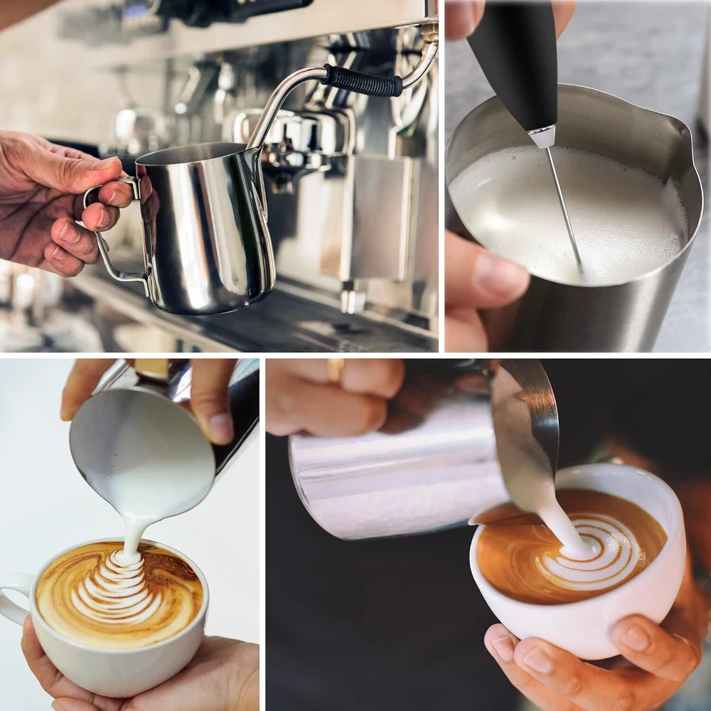 Milk Frother Cup 350ml/600ml/950ml 12 oz - 350 ml, Silver Milk Frother Cup 350ml/600ml/950ml 12 oz - 350 ml, Silver