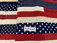 Handmade Hand Quilted patriotic TABLE RUNNER topper or mat 17 1/2 in by 47 in