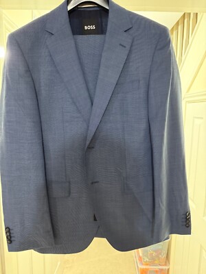 HUGO BOSS HELLBLAUER 2 TEILIGER ANZUG REGULAR FIT GRÖSSE BRUSTUMFANG 36 EU 46 NEU UVP 645£