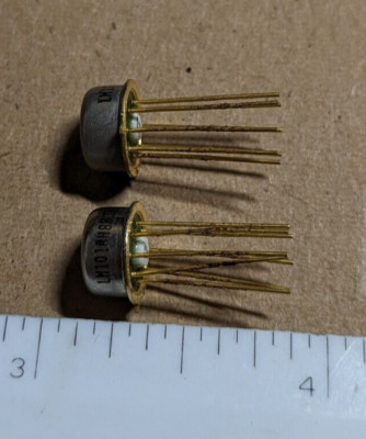 Lot of 2 NOS Raytheon LM101AH Operational Amplifier - Gold Leads