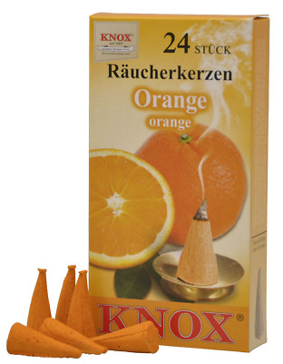 Sparpack Knox Räucherkerzen  ' Orange '  Größe M  Räucherkegel 