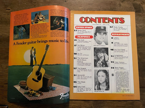 Circus Magazine April 10, 1979 Bucky Dent Sally Field Ted Nugent Poster #218 - Picture 3 of 4