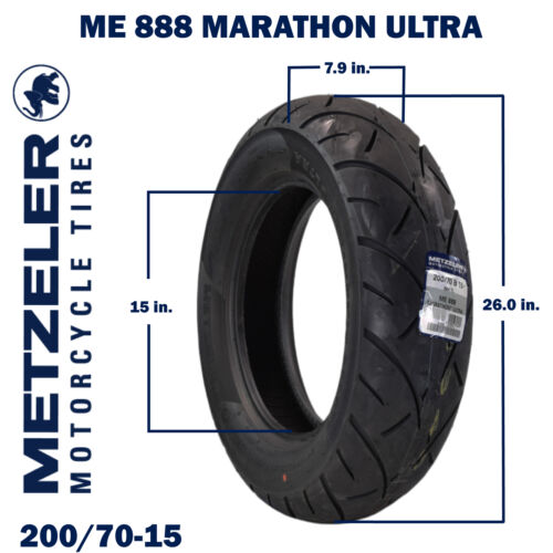 Metzeler ME 888 Marathon Ultra Rear 200/70B15 82H Motorcycle Tire with Keychain - Picture 2 of 9