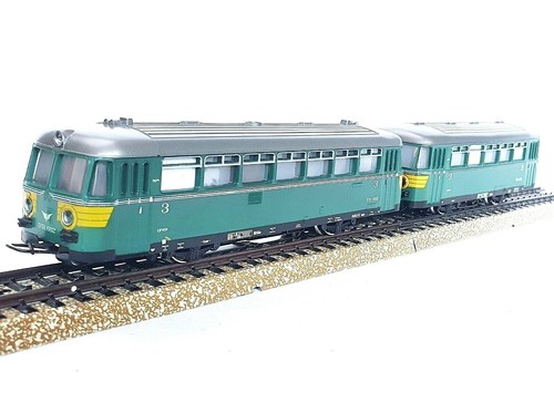 Marklin AC HO 1:87 Belgium SNCB Type: 551 "AMFT" RAILBUS + RAILCAR MIB`85 RARE! - Picture 5 of 12