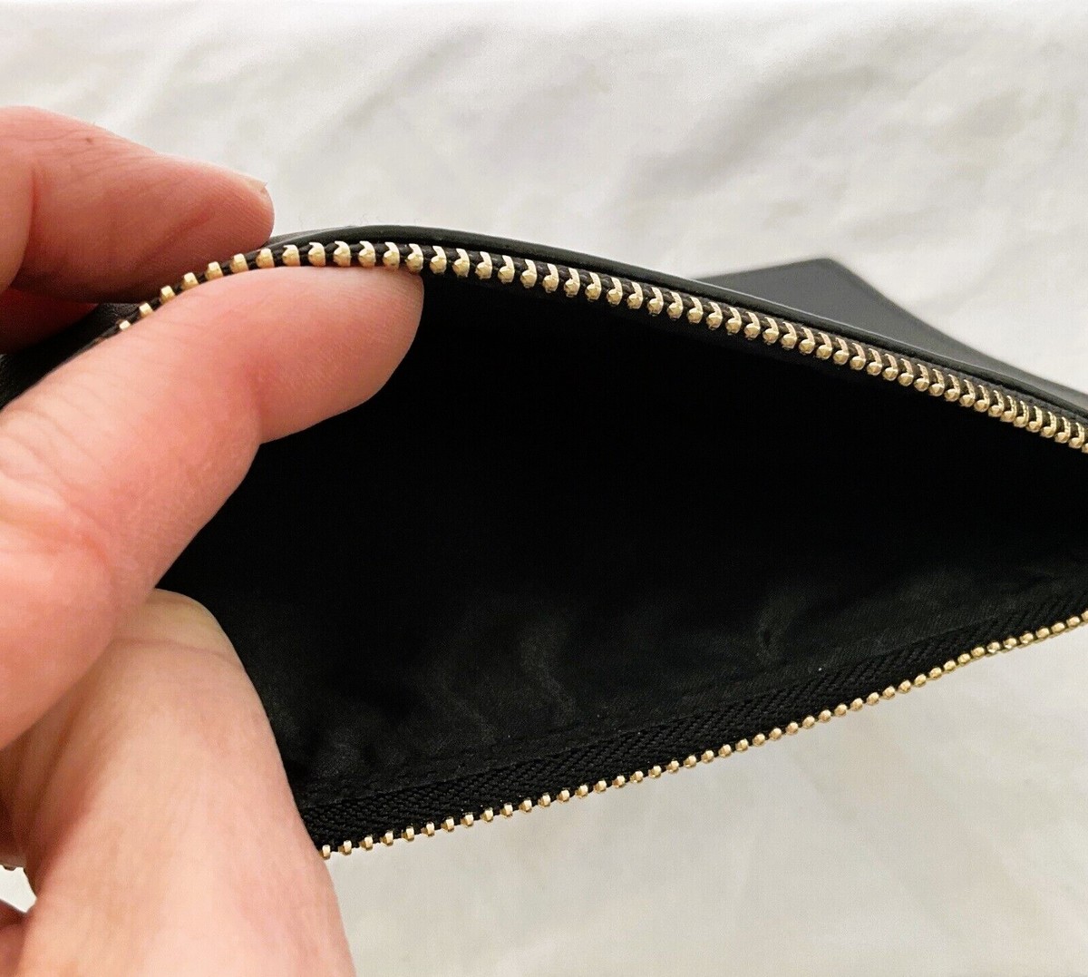 TOM FORD ブラックポーチ Tom Ford TF Black Faux Leather Flat Pouch Slim Clutch Cosmetic Bag