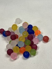 50 8mm Frosted Glass Beads 10 Mixed Colors