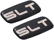 2x SLT Cab Emblem 3D Badge Nameplate Roof Pillar For 95-07 Yukon Silver Red