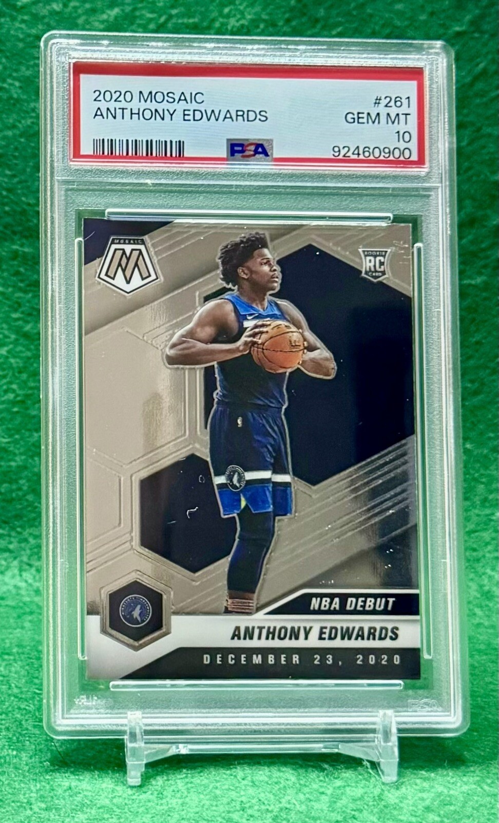 2020 Panini Mosaic Anthony Edwards NBA Debut Rookie #261 PSA GEM MT 10